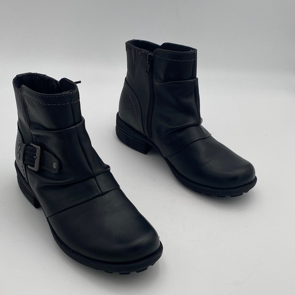 Shoes - Earth Origins Black Ankle moto Boots women 9.5 leather casual office goth retro